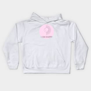 Affirmation Collection - I Am Happy (Pink) Kids Hoodie